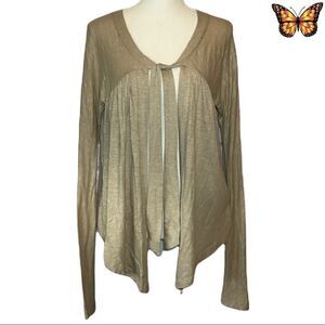 LUCY Love Tie Front Long Sleeve Cardigan Size Large